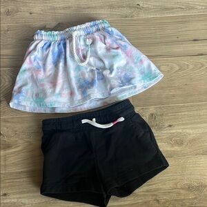 Cat & Jack Colorful Skirt and Black Shorts